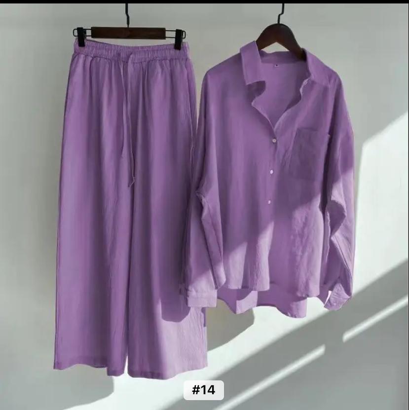 Retro Plus Size Women High Waist Loose Women's 2 Piece Sets TS40 Retro Plus Size Women High Waist Loose Women's 2 Piece Sets TS40