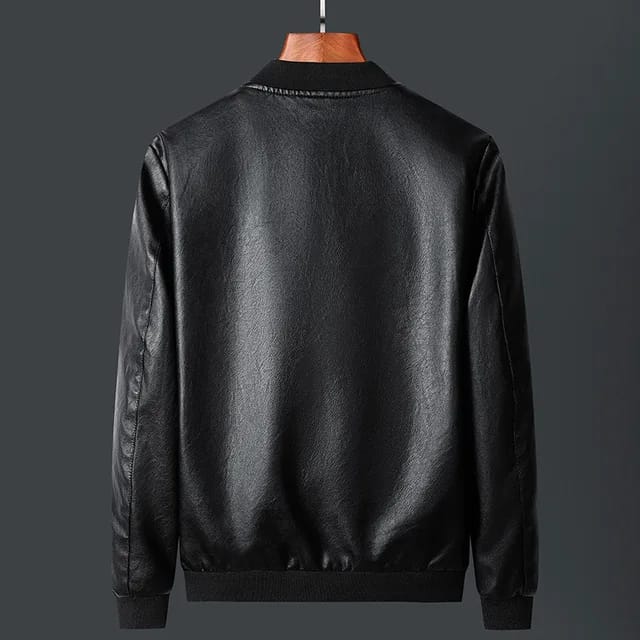 Fashion Men's Leather Jacket PU Leather Jackets Man Plus Size Motorcycle Coat XL S4170697 - Tuzzut.com Qatar Online Shopping