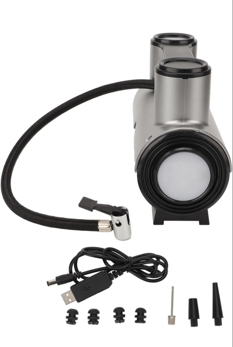 Electric Inflator, 12V 120W Portable 19 Cylinders USB Charging Air Pump for Tire - Tuzzut.com Qatar Online Shopping