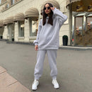 Women's Winter Tracksuit Long Sleeve Hoodie Fashion Outfit 2 Pcs Set - SU924 - Tuzzut.com Qatar Online Shopping