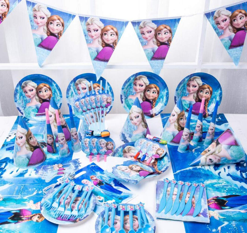 Party Time Frozen Theme Party Disposable Kids Birthday Decoration Props - Tuzzut.com Qatar Online Shopping