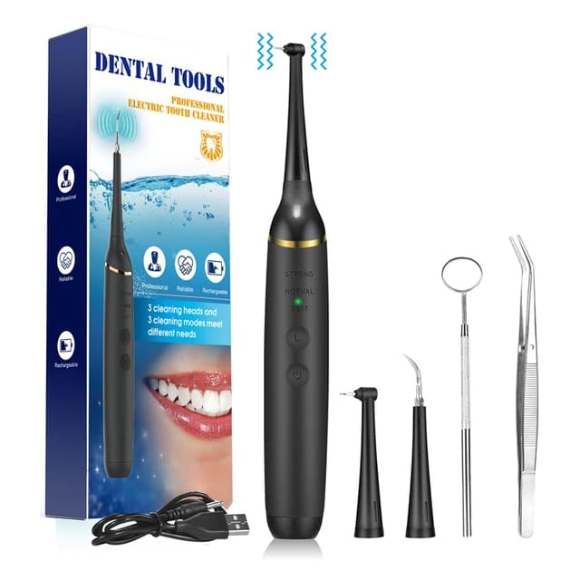 Electric Dental Calculus Remover with LED Teeth Cleaning Tools - Tuzzut.com Qatar Online Shopping