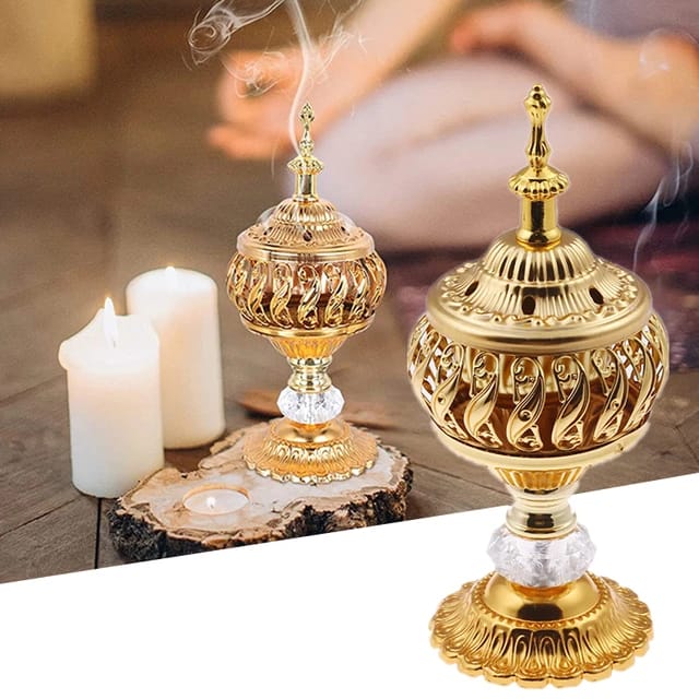Incense Burner Holder Metal Censer Arabian Vintage Bakhoor 3293 - Tuzzut.com Qatar Online Shopping