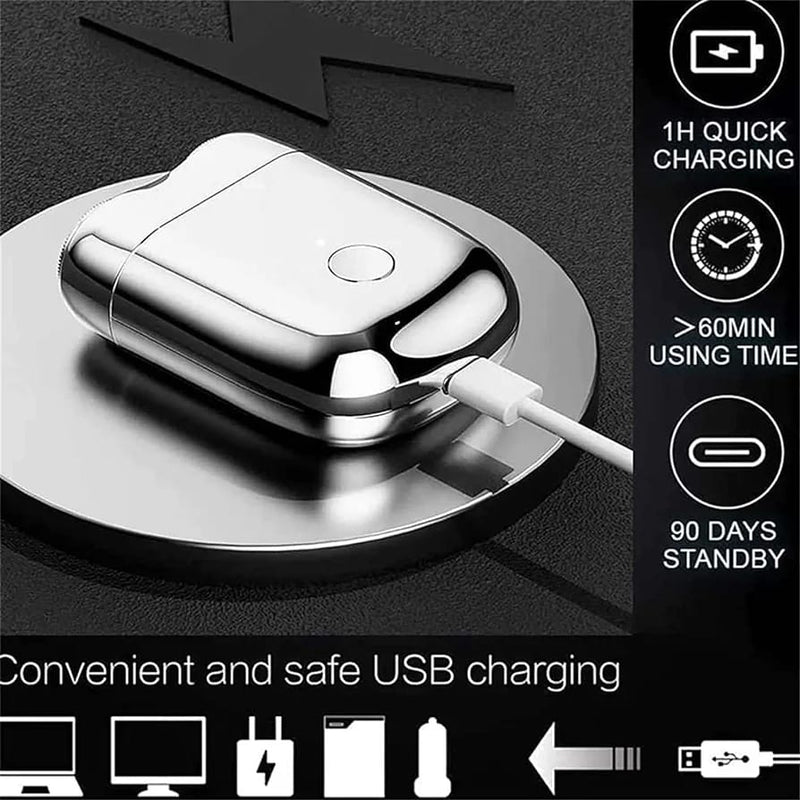 Men's Electric Shaver Portable Mini Waterproof Smart USB Rechargeable DS-198 - Tuzzut.com Qatar Online Shopping