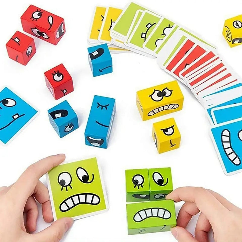 Face Changing Children Geometry Puzzle Building Blocks Toy - Tuzzut.com Qatar Online Shopping