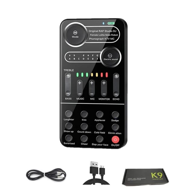 K9 Live Sound Card External Micro USB Headset Microphone Live Broadcast - Tuzzut.com Qatar Online Shopping