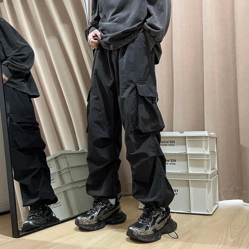 Cargo Pants For Men Streetwear Hip Hop Pants Elastic Waist Black Casual Pants K3007 Cargo Pants For Men Streetwear Hip Hop Pants Elastic Waist Black Casual Pants K3007