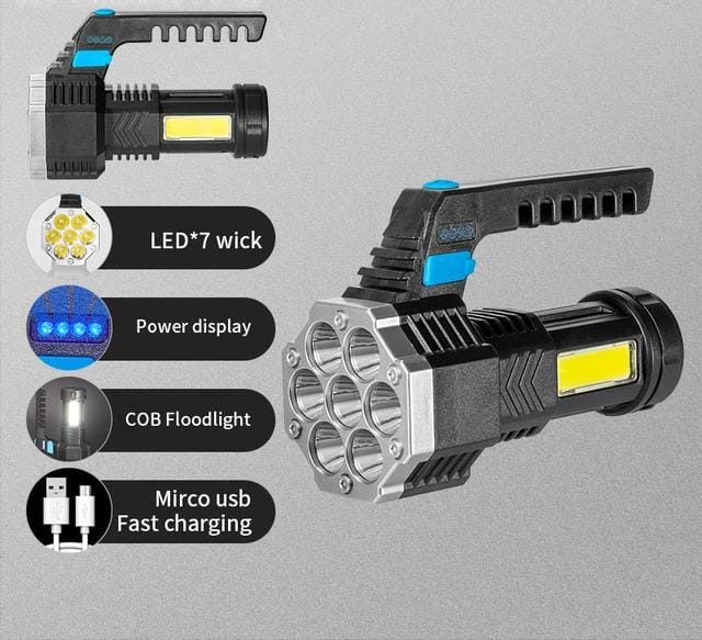 Multifunction High power LED flashlight camping torch 7 lamp beads Multifunction High power LED flashlight camping torch 7 lamp beads