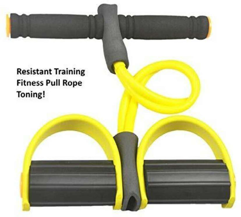 4 Tube Resistance Bands Latex Pedal Ab Exerciser - Tuzzut.com Qatar Online Shopping