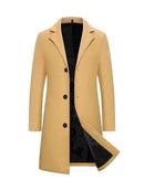 Men's Classic Long Trench Coat, Casual Single Breasted Retro Overcoat For Fall/Winter Jacket 2XL S4170965 - Tuzzut.com Qatar Online Shopping