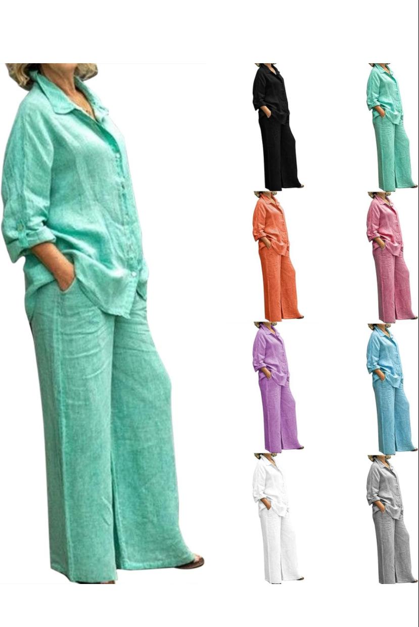Trendy Plus Size 2 Pcs Ladies Casual Shirt & Pant Set TS41 Trendy Plus Size 2 Pcs Ladies Casual Shirt & Pant Set TS41