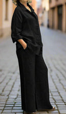 Trendy Plus Size 2 Pcs Ladies Casual Shirt & Pant Set TS41 - Tuzzut.com Qatar Online Shopping