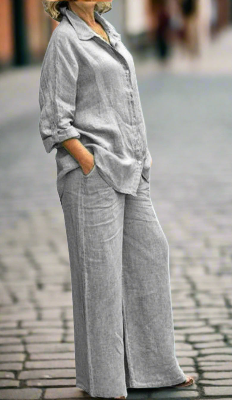Trendy Plus Size 2 Pcs Ladies Casual Shirt & Pant Set TS41 Trendy Plus Size 2 Pcs Ladies Casual Shirt & Pant Set TS41