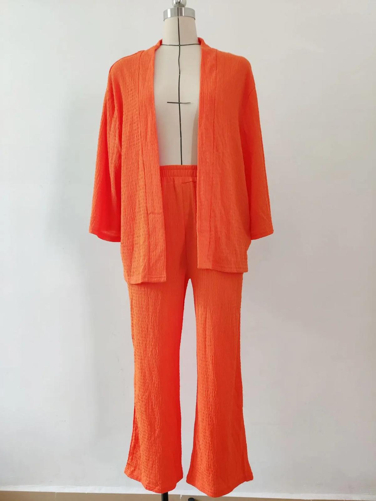 Solid Color Cotton Linen Loose Casual 2 Pcs Cardigan Top And Pants Set TS42 Solid Color Cotton Linen Loose Casual 2 Pcs Cardigan Top And Pants Set TS42
