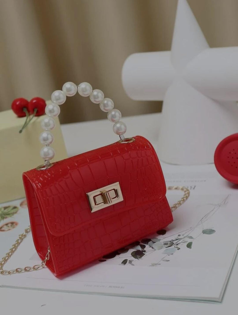 Fashion Chain Leather Lattice Mini Shopper Bag - Tuzzut.com Qatar Online Shopping