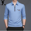 Men's Polo Shirt Solid Color Printing Polo Shirt Lapel Zip Up Long-Sleeve T-Shirt Casual Men's Tops L S4468768 - Tuzzut.com Qatar Online Shopping