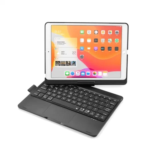 F360 Series Smart Metal Case 360degree Wireless Keyboard for iPad F102AT - Tuzzut.com Qatar Online Shopping