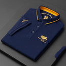 Korean Fashion Men's Embroidered Polo Luxury Cotton T-Shirt TS314 - Tuzzut.com Qatar Online Shopping
