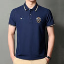 Men's Short Sleeve Embroidered Lapel POLO Casual T-Shirt TS315 - Tuzzut.com Qatar Online Shopping