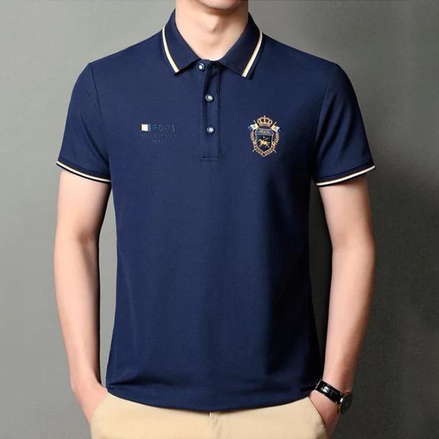 Men's Short Sleeve Embroidered Lapel POLO Casual T-Shirt TS315 Men's Short Sleeve Embroidered Lapel POLO Casual T-Shirt TS315
