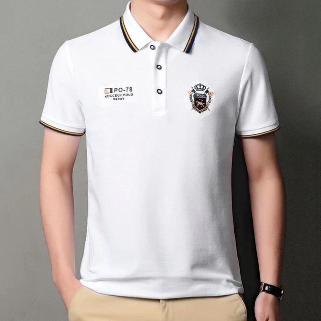 Men's Short Sleeve Embroidered Lapel POLO Casual T-Shirt TS315 Men's Short Sleeve Embroidered Lapel POLO Casual T-Shirt TS315