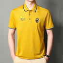 Men's Short Sleeve Embroidered Lapel POLO Casual T-Shirt TS315 - Tuzzut.com Qatar Online Shopping