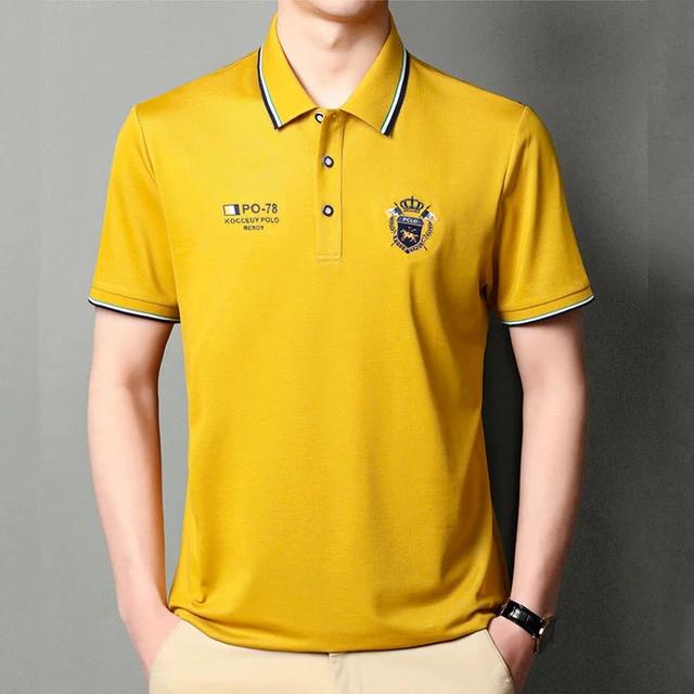 Men's Short Sleeve Embroidered Lapel POLO Casual T-Shirt TS315 Men's Short Sleeve Embroidered Lapel POLO Casual T-Shirt TS315