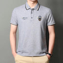 Men's Short Sleeve Embroidered Lapel POLO Casual T-Shirt TS315 - Tuzzut.com Qatar Online Shopping