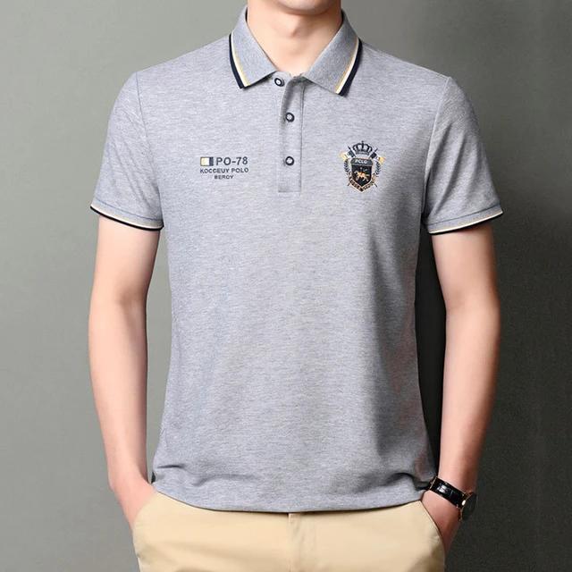 Men's Short Sleeve Embroidered Lapel POLO Casual T-Shirt TS315 Men's Short Sleeve Embroidered Lapel POLO Casual T-Shirt TS315