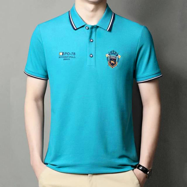 Men's Short Sleeve Embroidered Lapel POLO Casual T-Shirt TS315 Men's Short Sleeve Embroidered Lapel POLO Casual T-Shirt TS315