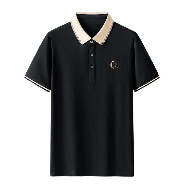 Business Casual Short Sleeve Men Fashion Solid Color T-shirt TS316 - Tuzzut.com Qatar Online Shopping