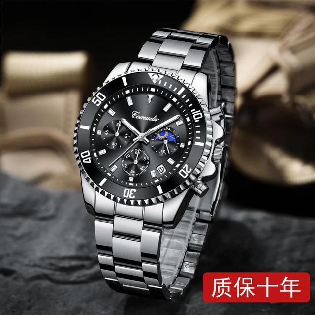 Men Watch Top Brand Luxury Sport Quartz Mens Watches Full Steel Chronograph Wristwatch Men Relogio Mascul S4290492 - Tuzzut.com Qatar Online Shopping