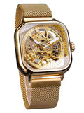 Forsining Mens Black Automatic Mechanical Steampunk Mesh Watch W159327 - Tuzzut.com Qatar Online Shopping