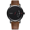 New Men's Quartz YAZOLE Turntable Field Watch Faux Leather Strap - Tuzzut.com Qatar Online Shopping
