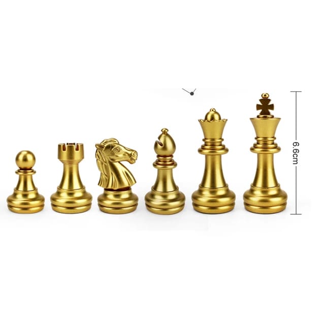High-end Portable Magnetic Folding Gold and Silver Training Chess - Tuzzut.com Qatar Online Shopping