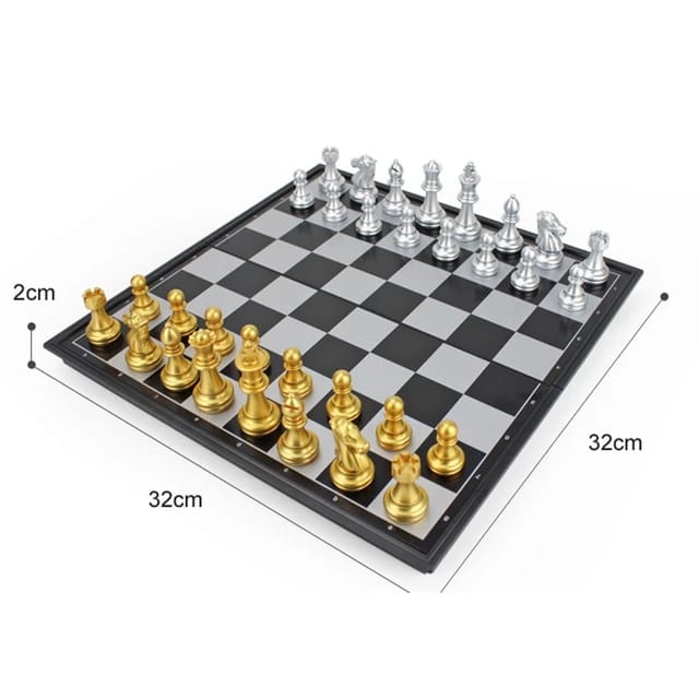 High-end Portable Magnetic Folding Gold and Silver Training Chess High-end Portable Magnetic Folding Gold and Silver Training Chess