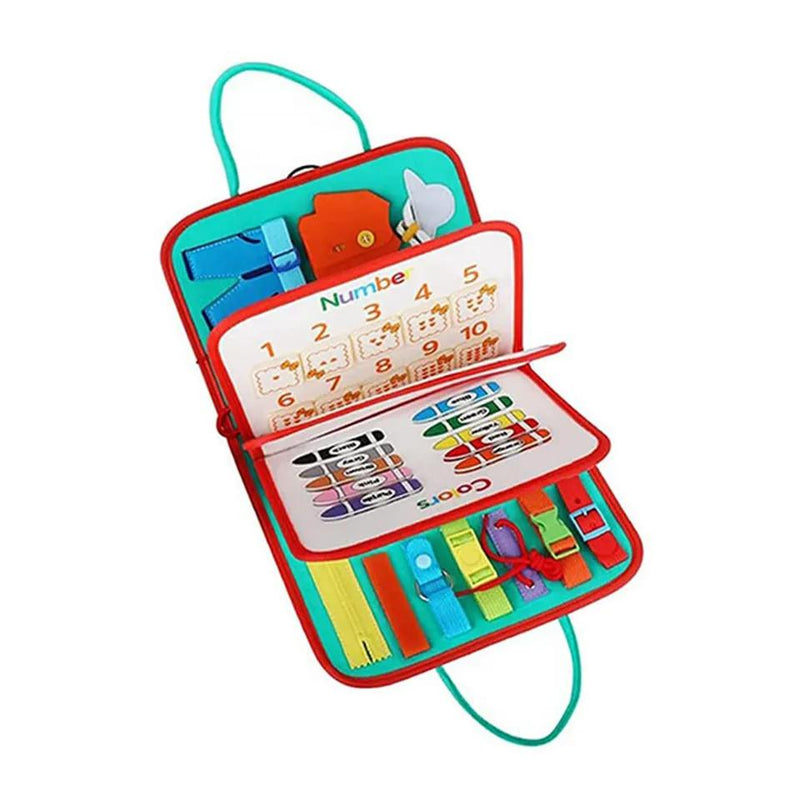 Toddler Busy Board 3D Baby Early Educational Toys Bag B-7980 - Tuzzut.com Qatar Online Shopping