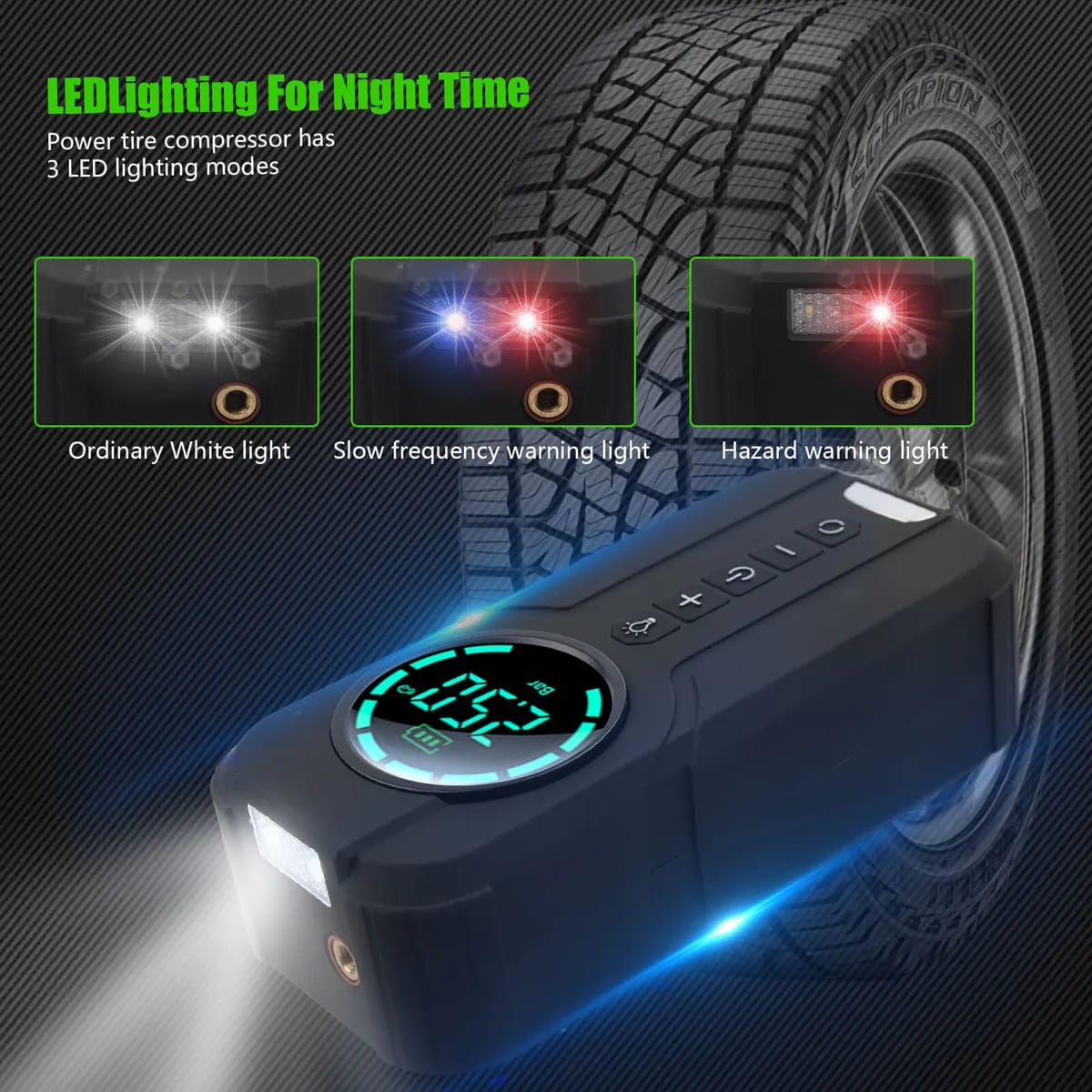 LED Digital Display Wireless Portable Air Pump Inflator YX1819 LED Digital Display Wireless Portable Air Pump Inflator YX1819