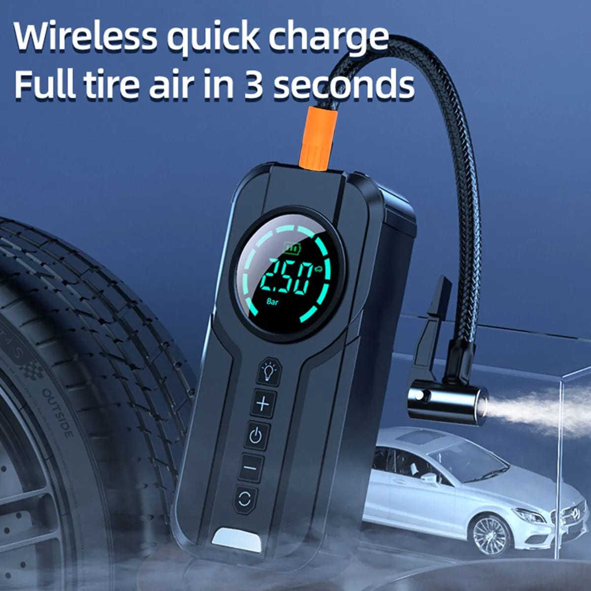 LED Digital Display Wireless Portable Air Pump Inflator YX1819 LED Digital Display Wireless Portable Air Pump Inflator YX1819