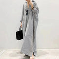 Women's Cotton Maxi Long Sleeve Button Down Loose Striped Kaftan Dress 39688 - Tuzzut.com Qatar Online Shopping