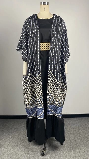 Retro Printed Women's Long Brazilian Dress With Belt 2 Pcs Set 38329 Retro Printed Women's Long Brazilian Dress With Belt 2 Pcs Set 38329