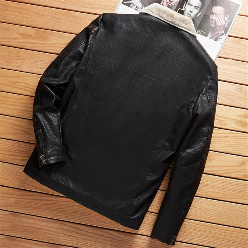 Men's Clothing  Winter Fleece Warm Motorcycle Biker Jacket L S4194243 - Tuzzut.com Qatar Online Shopping