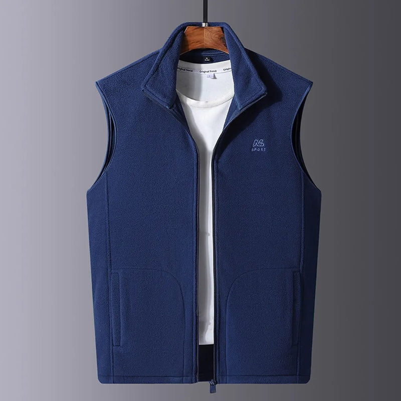 Men's Polar Fleece Stand Collar Vest Autumn New Warm Vest 5XL S4339346 - Tuzzut.com Qatar Online Shopping