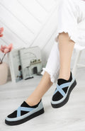 Canvas Crossed Vulcanized Slip-on Sneakers Women's Shoes - C220 - Tuzzut.com Qatar Online Shopping
