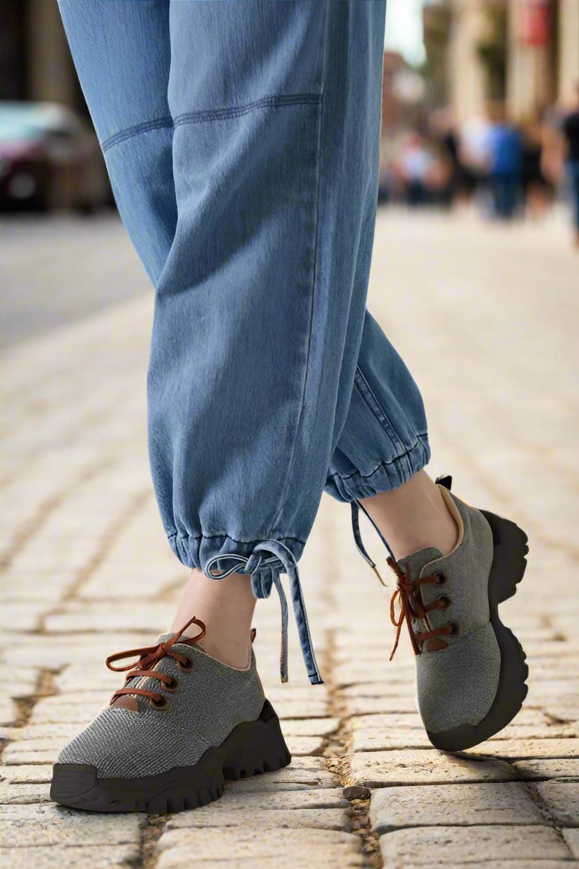 Women's Loop Breathable Sneakers Heeled Shoes - L404 Women's Loop Breathable Sneakers Heeled Shoes - L404