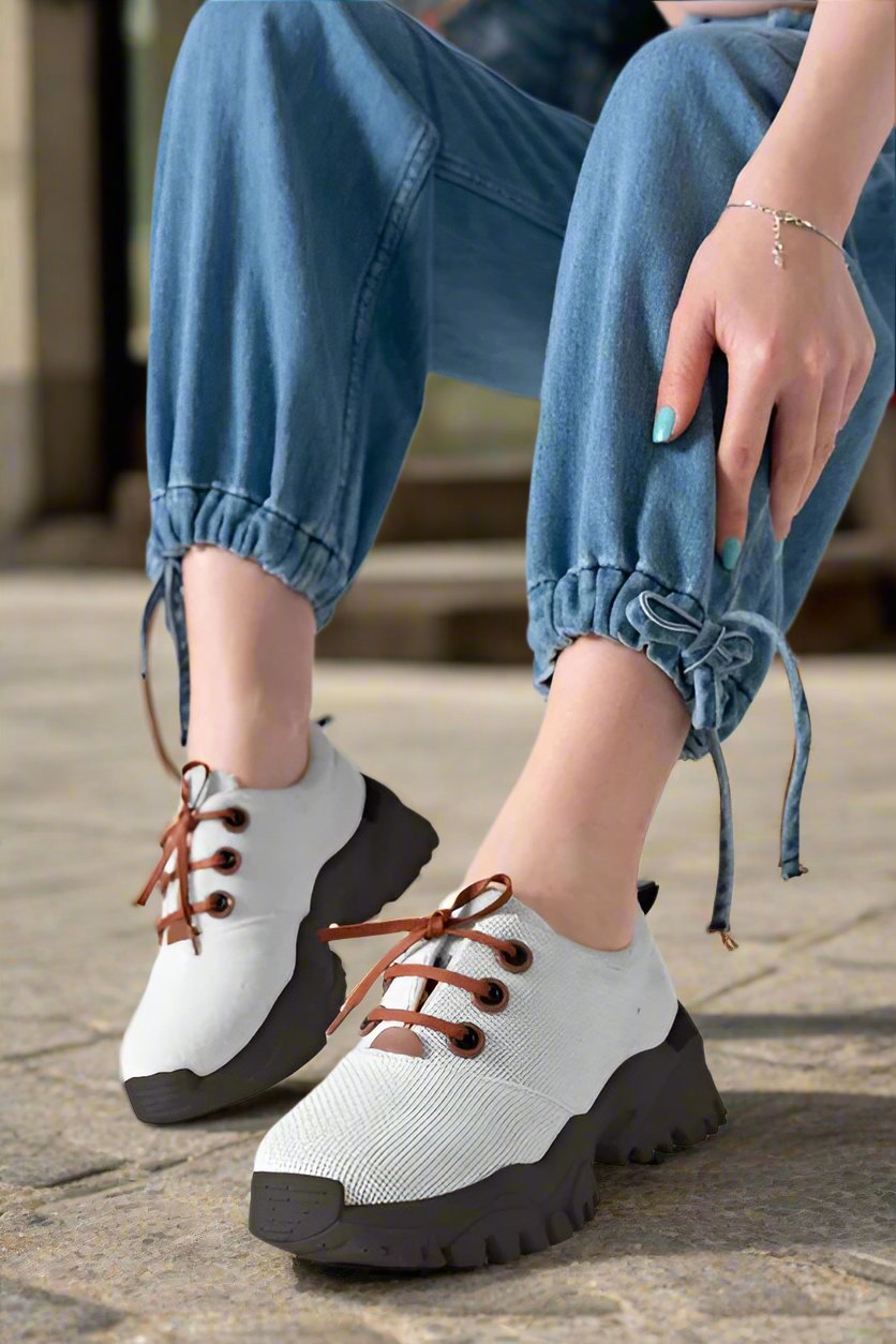 Women's Loop Breathable Sneakers Heeled Shoes - L404 Women's Loop Breathable Sneakers Heeled Shoes - L404
