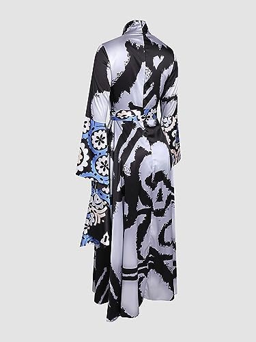 Fashion Women,s Elegant Printed Satin Dress S4968102 XL Fashion Women,s Elegant Printed Satin Dress S4968102 XL