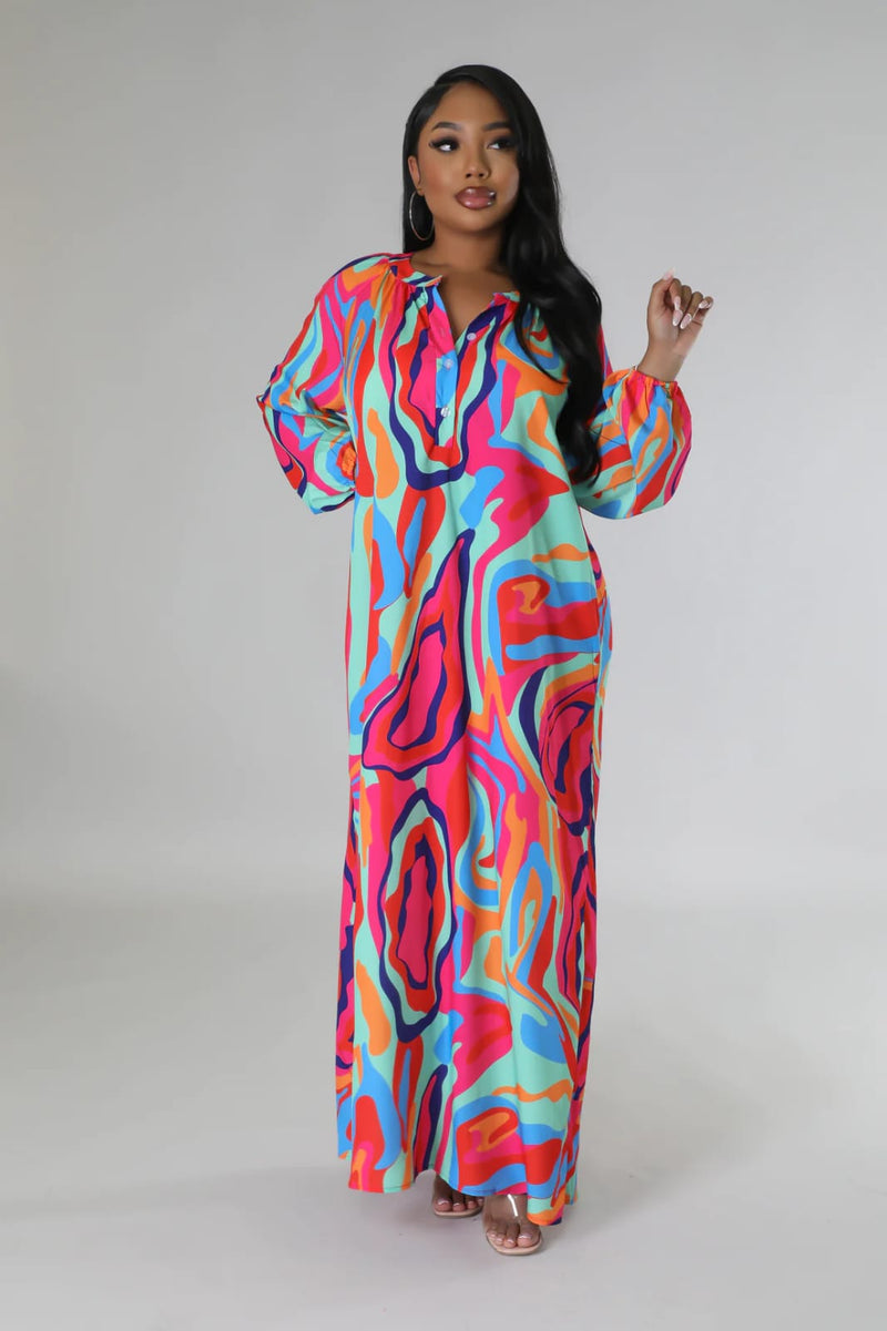 Womens Fashion Retro Karima Dress B-101274 (2XL) - Tuzzut.com Qatar Online Shopping