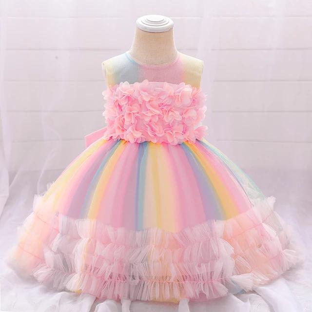 New Flower Colorful Baptism Dress For Baby Girl S4609144 - Tuzzut.com Qatar Online Shopping
