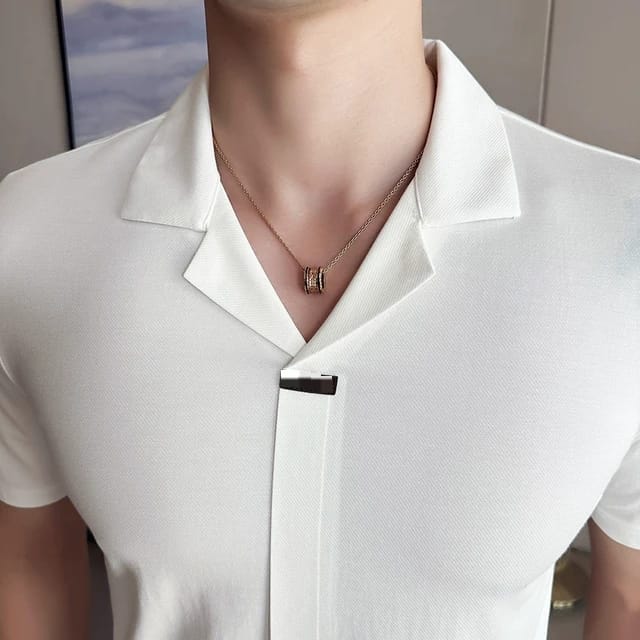 Highly Elastic Sexy V-Neck Short Sleeve T-Shirts For Men ZD-130 - Tuzzut.com Qatar Online Shopping